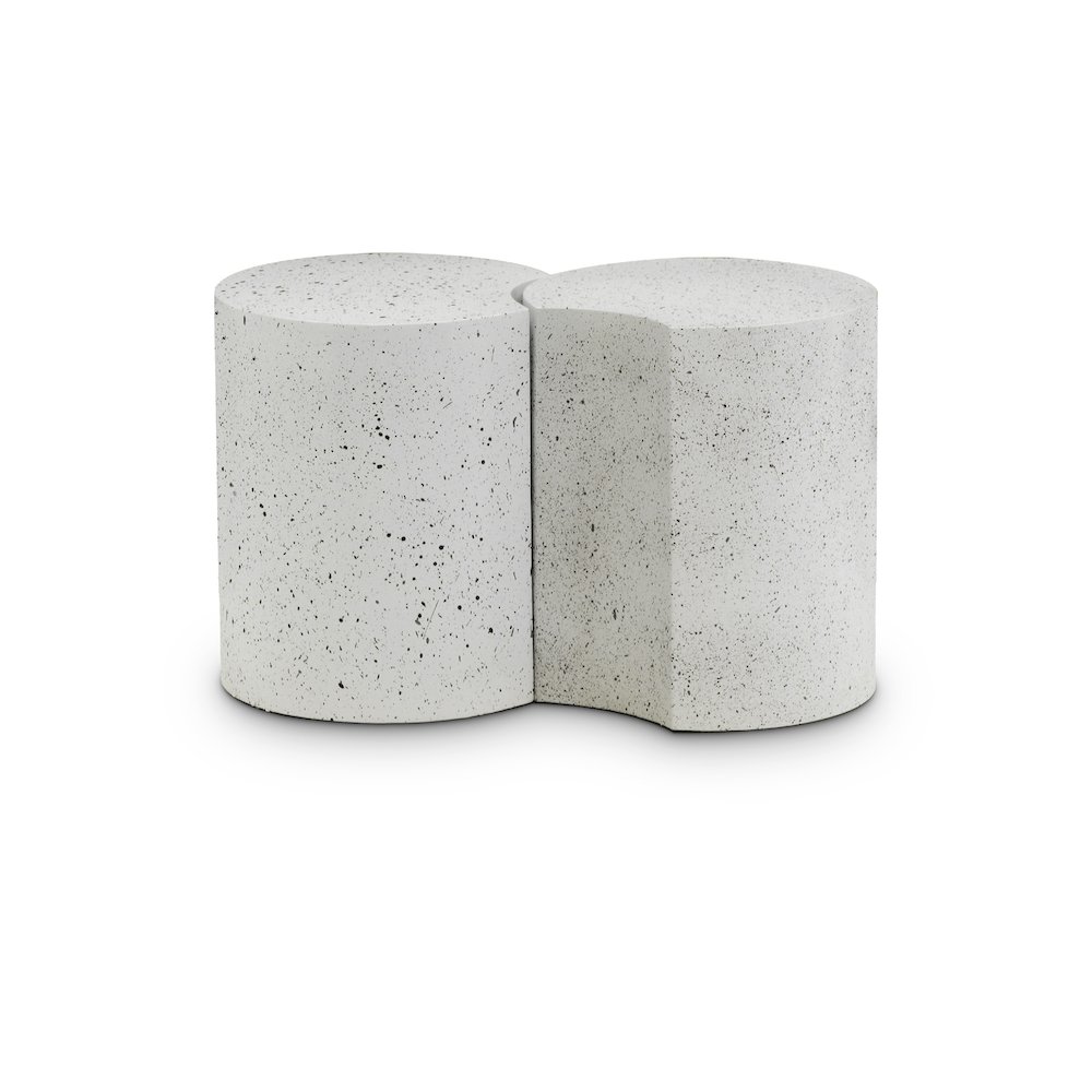 Dimple White End Table. Picture 1