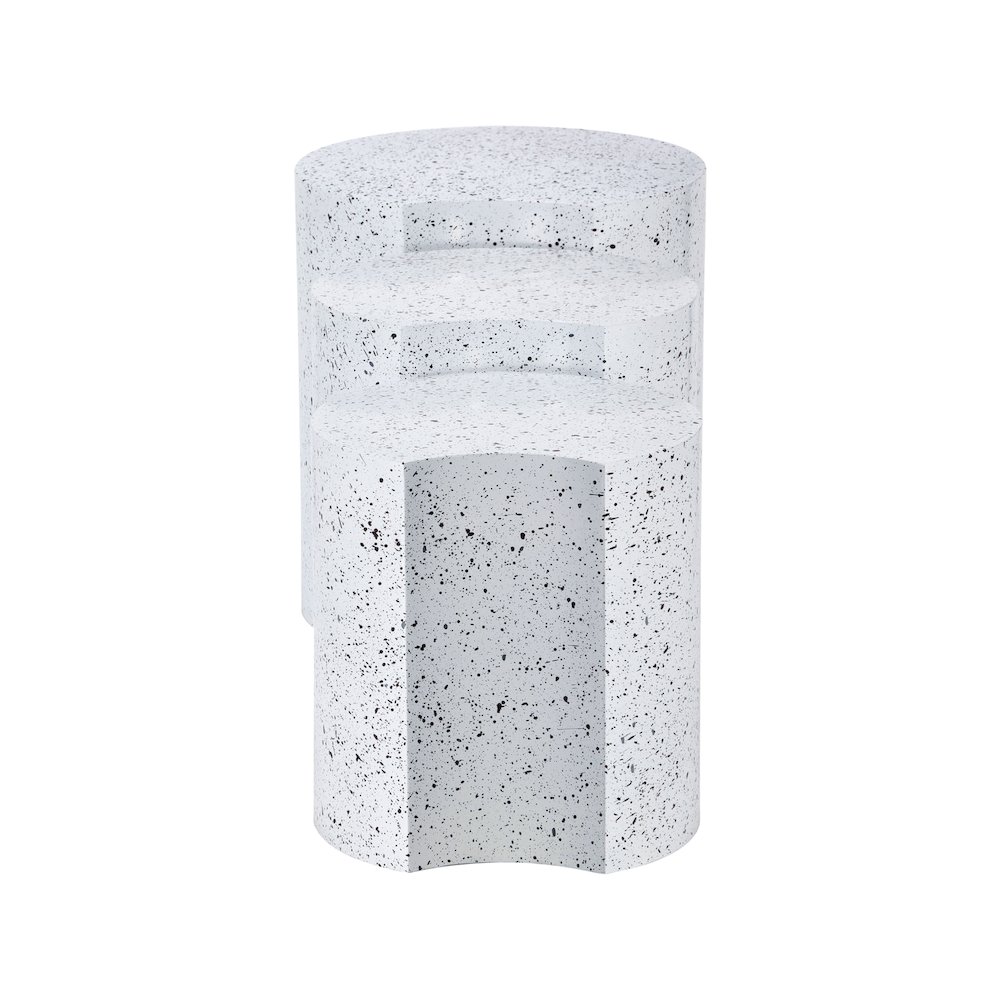 Dimple White End Table. Picture 2
