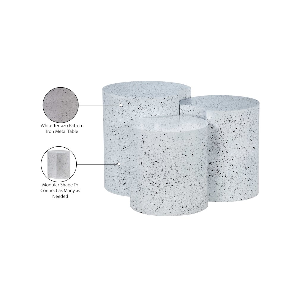 Dimple White End Table. Picture 4