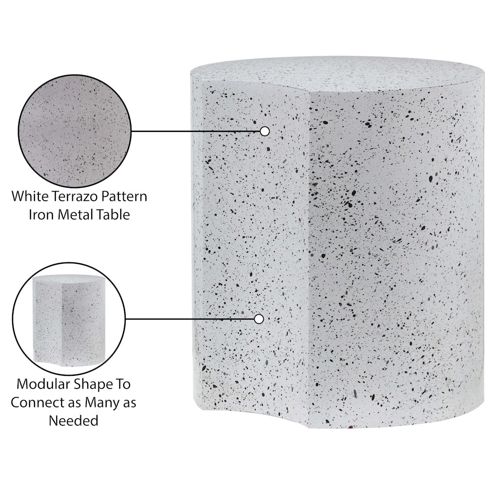 Dimple White End Table. Picture 5