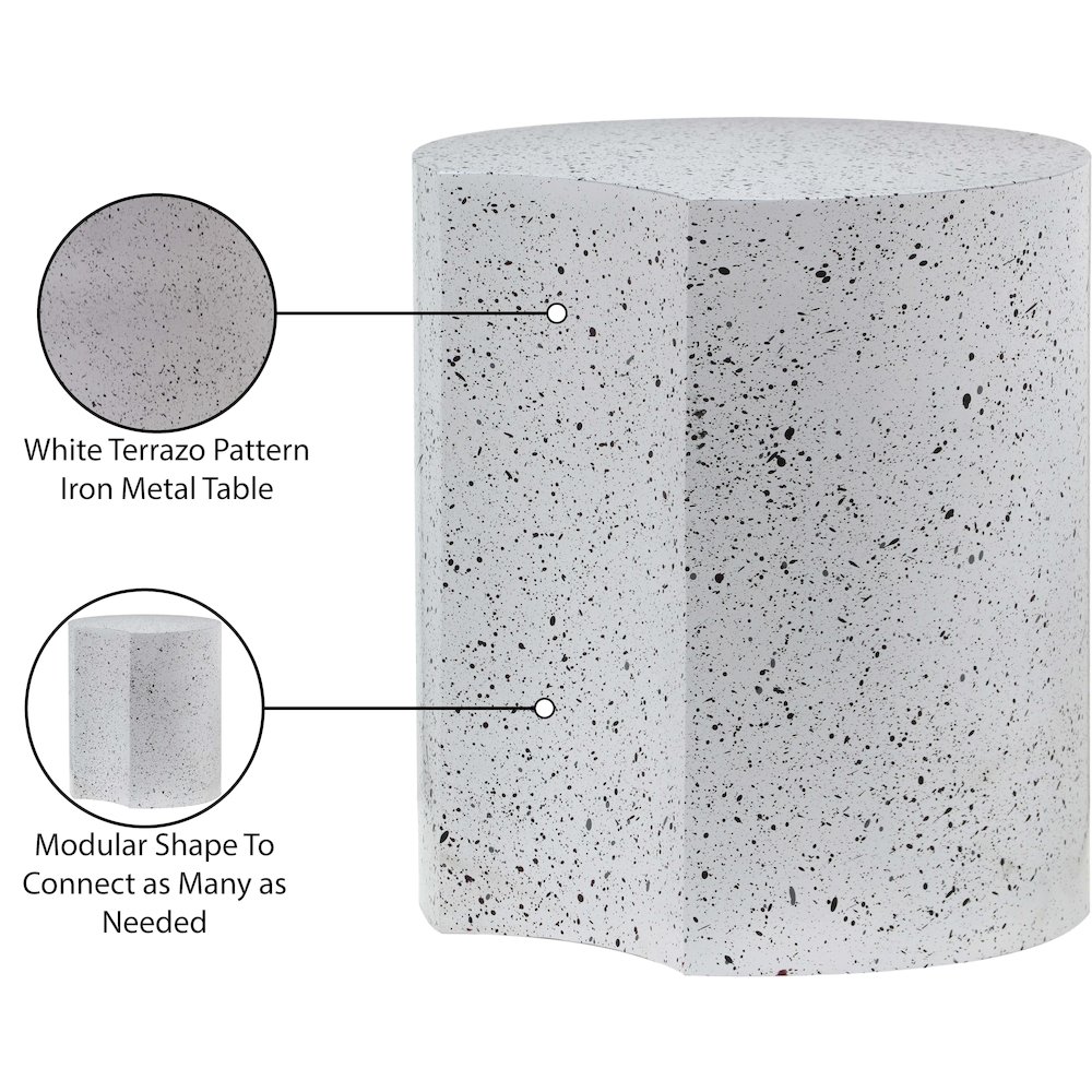 Dimple White End Table. Picture 5