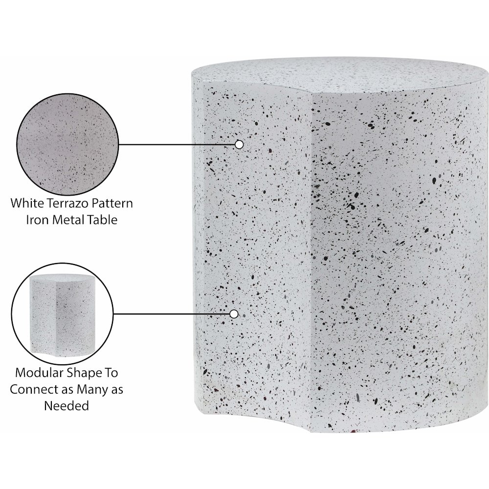 Dimple White End Table. Picture 5
