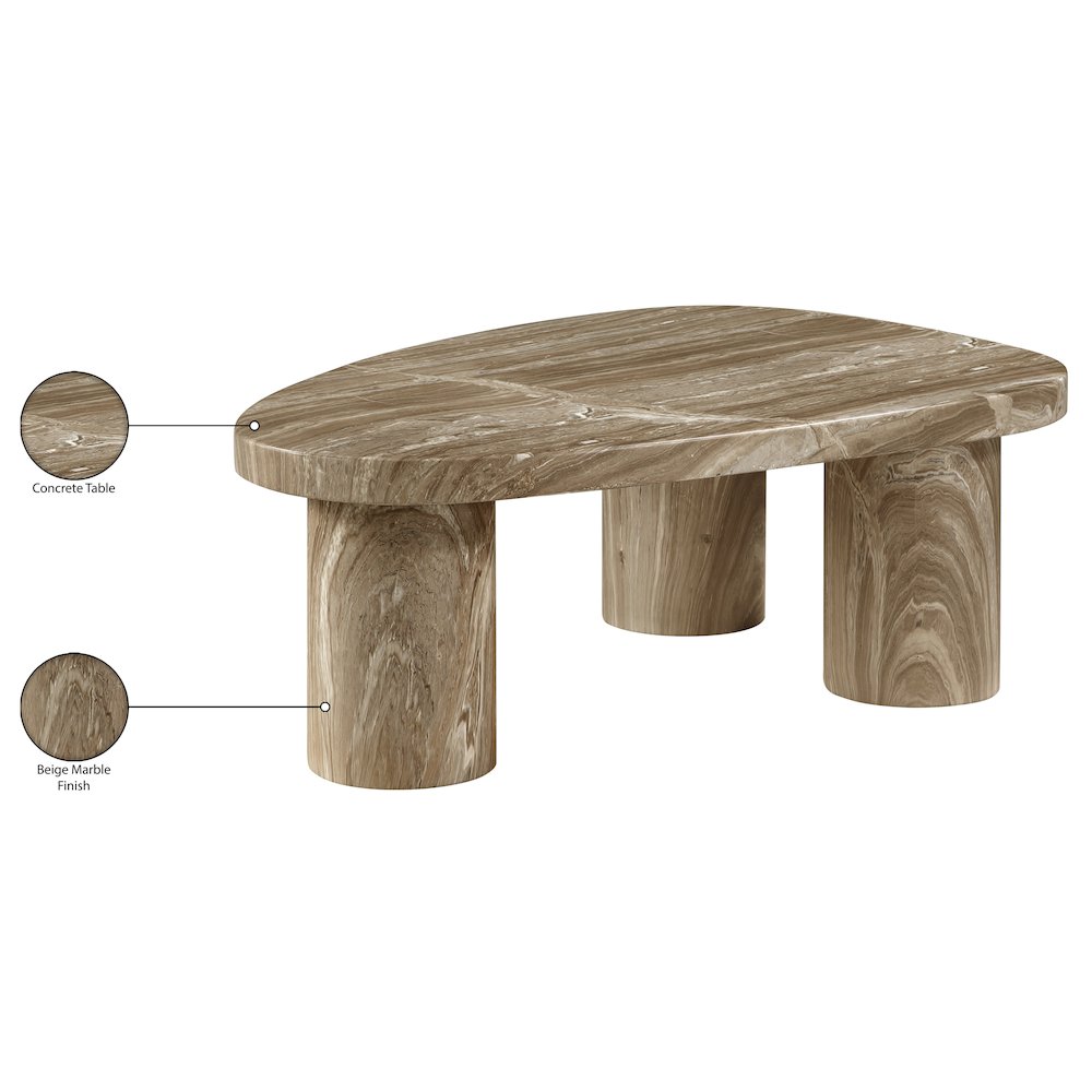 Teramo Beige Concrete Indoor/Outdoor Coffee Table. Picture 10