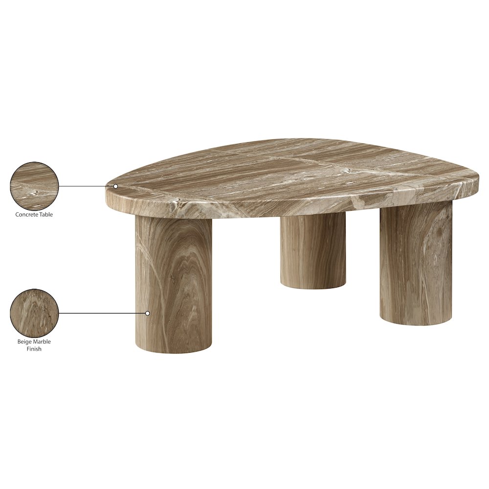 Teramo Beige Concrete Indoor/Outdoor Coffee Table. Picture 10