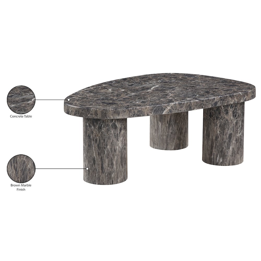 Teramo Brown Concrete Indoor/Outdoor Coffee Table. Picture 10