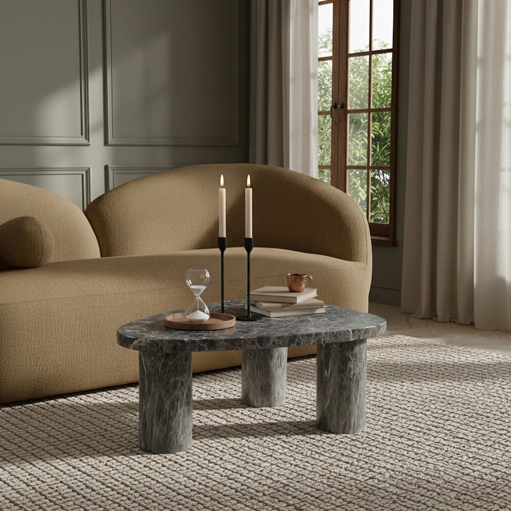 Teramo Brown Concrete Indoor/Outdoor Coffee Table. Picture 2