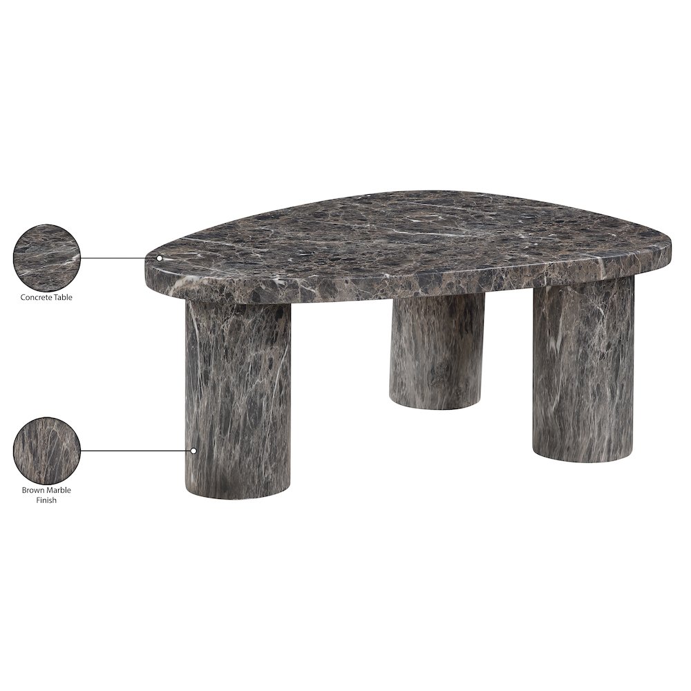 Teramo Brown Concrete Indoor/Outdoor Coffee Table. Picture 10