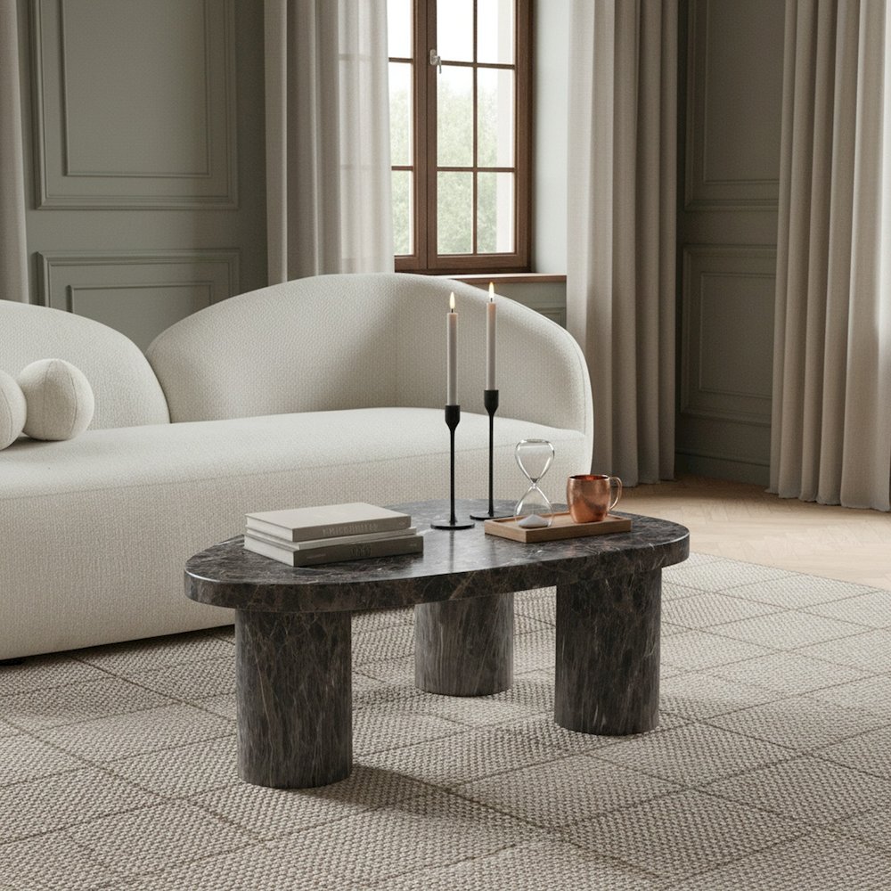 Teramo Brown Concrete Indoor/Outdoor Coffee Table. Picture 2