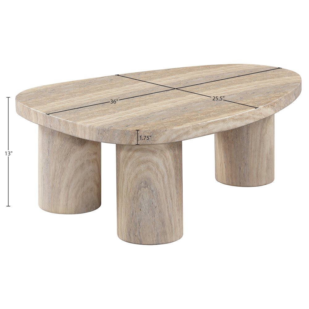 Teramo Travertine Concrete Indoor/Outdoor Coffee Table. Picture 6
