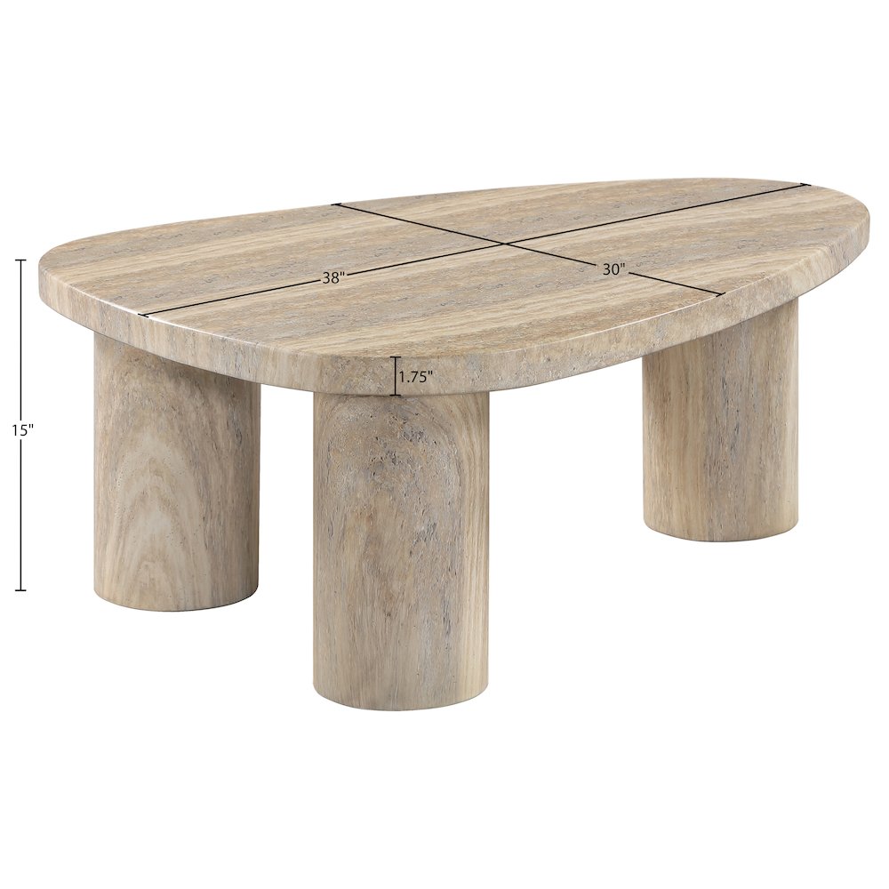 Teramo Travertine Concrete Indoor/Outdoor Coffee Table. Picture 3