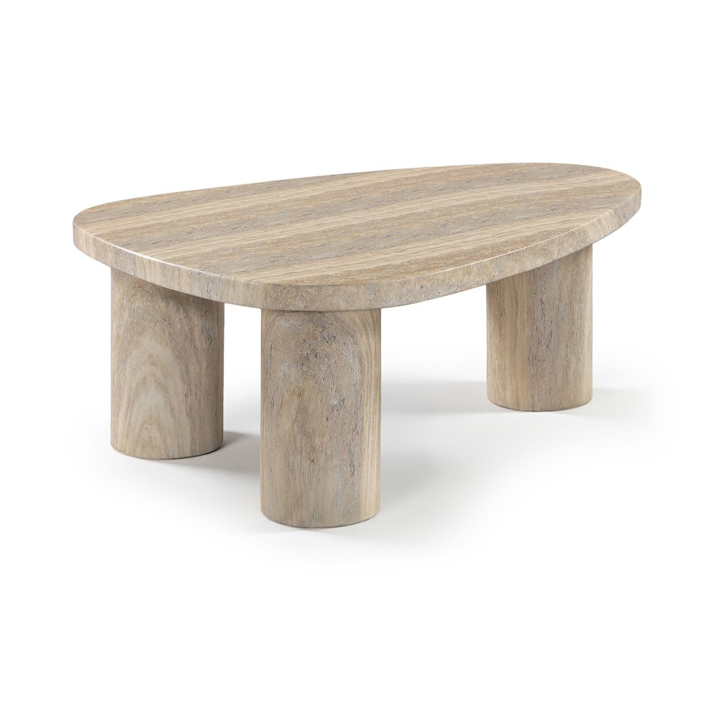 Teramo Travertine Concrete Indoor/Outdoor Coffee Table. Picture 1