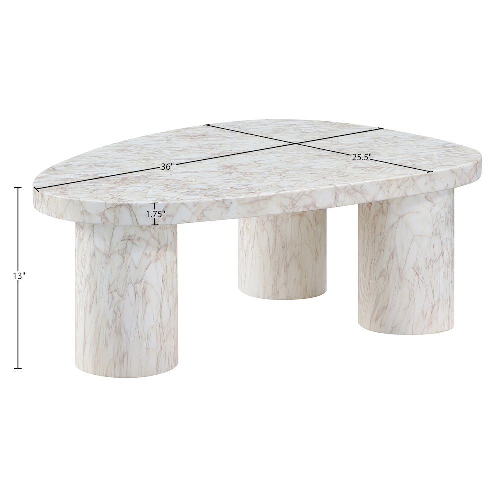Teramo White Concrete Indoor/Outdoor Coffee Table. Picture 9