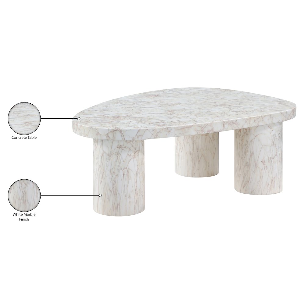 Teramo White Concrete Indoor/Outdoor Coffee Table. Picture 10