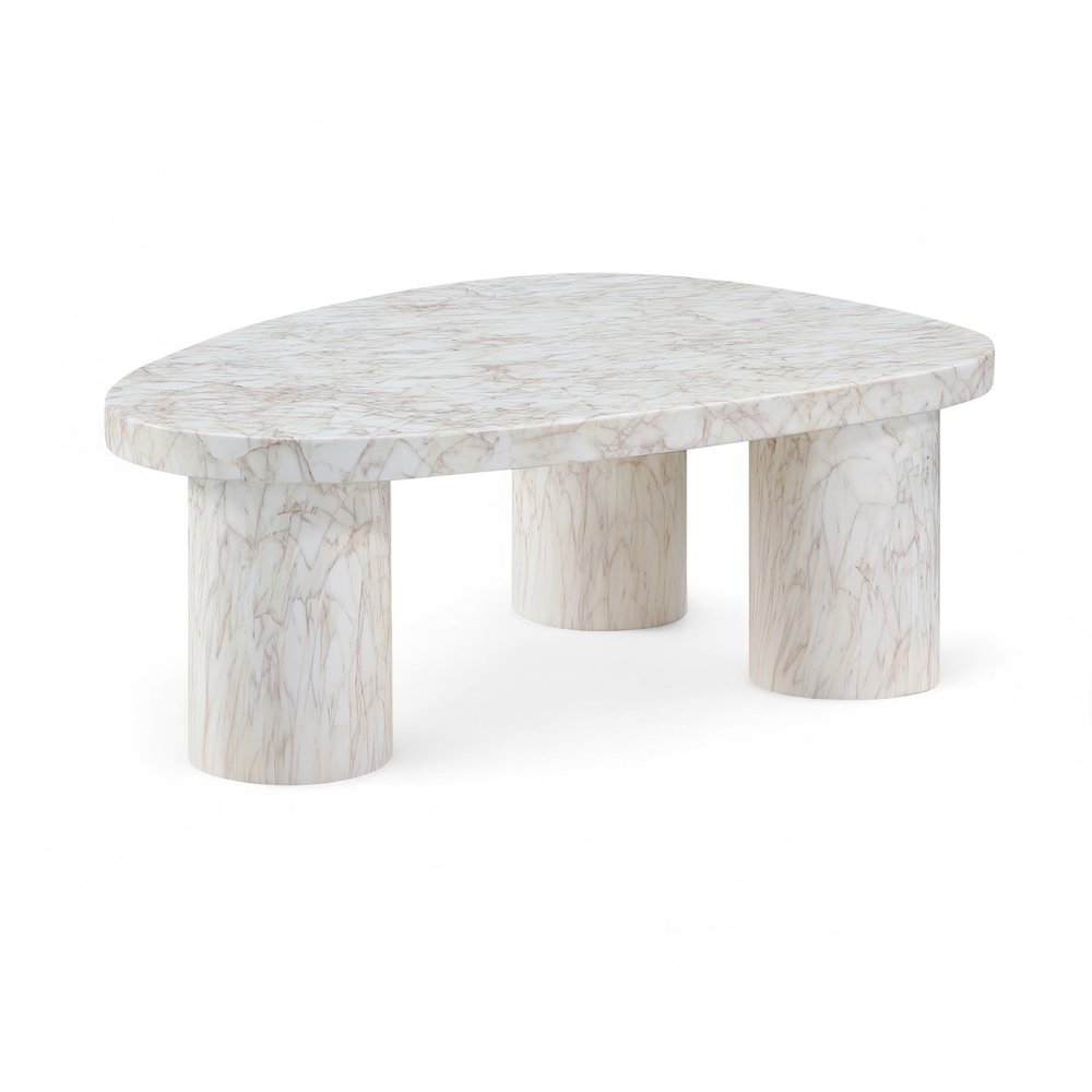 Teramo White Concrete Indoor/Outdoor Coffee Table. Picture 1