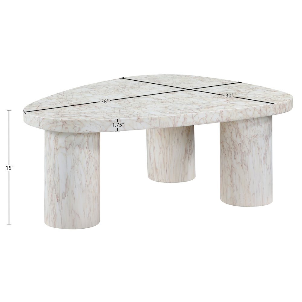 Teramo White Concrete Indoor/Outdoor Coffee Table. Picture 9