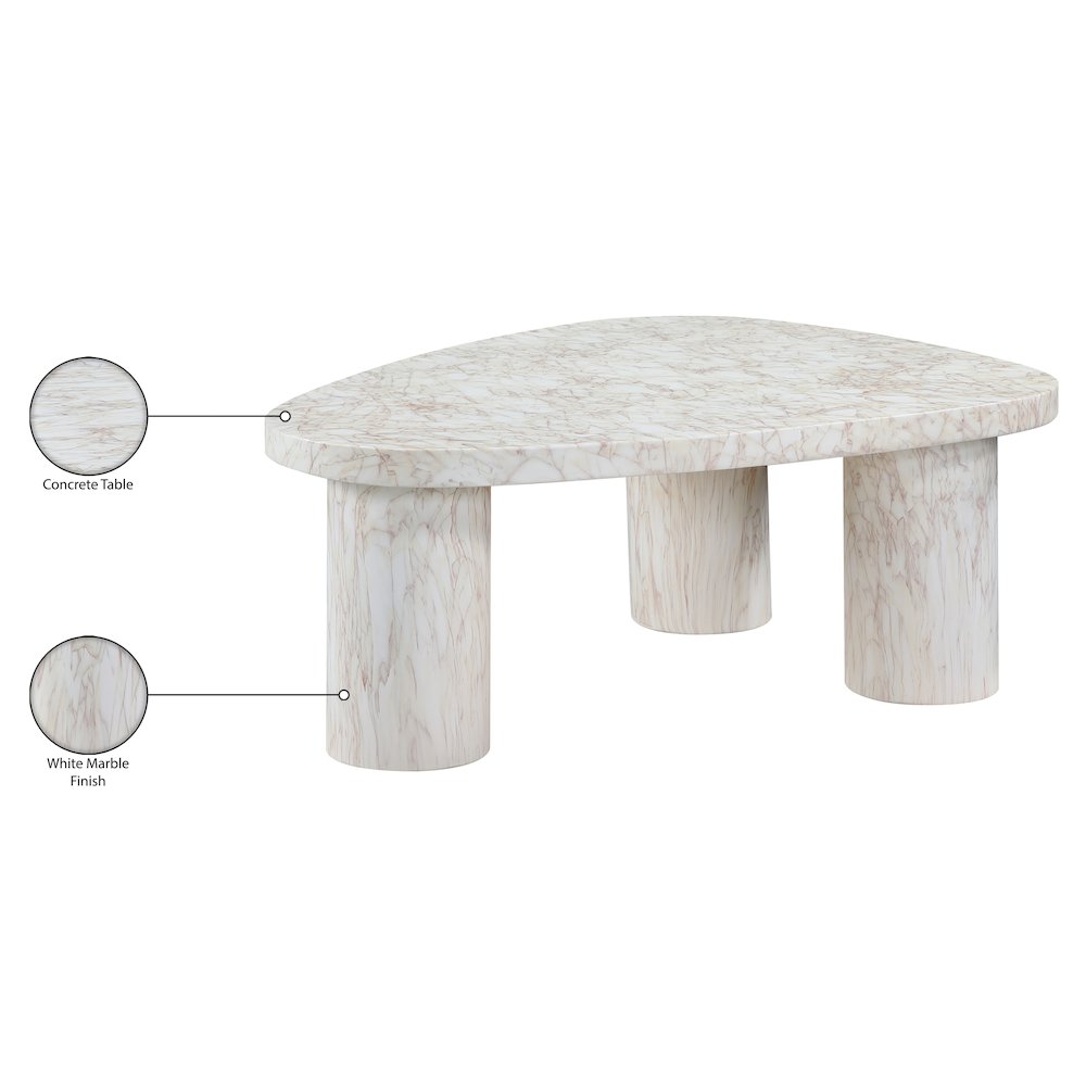 Teramo White Concrete Indoor/Outdoor Coffee Table. Picture 10