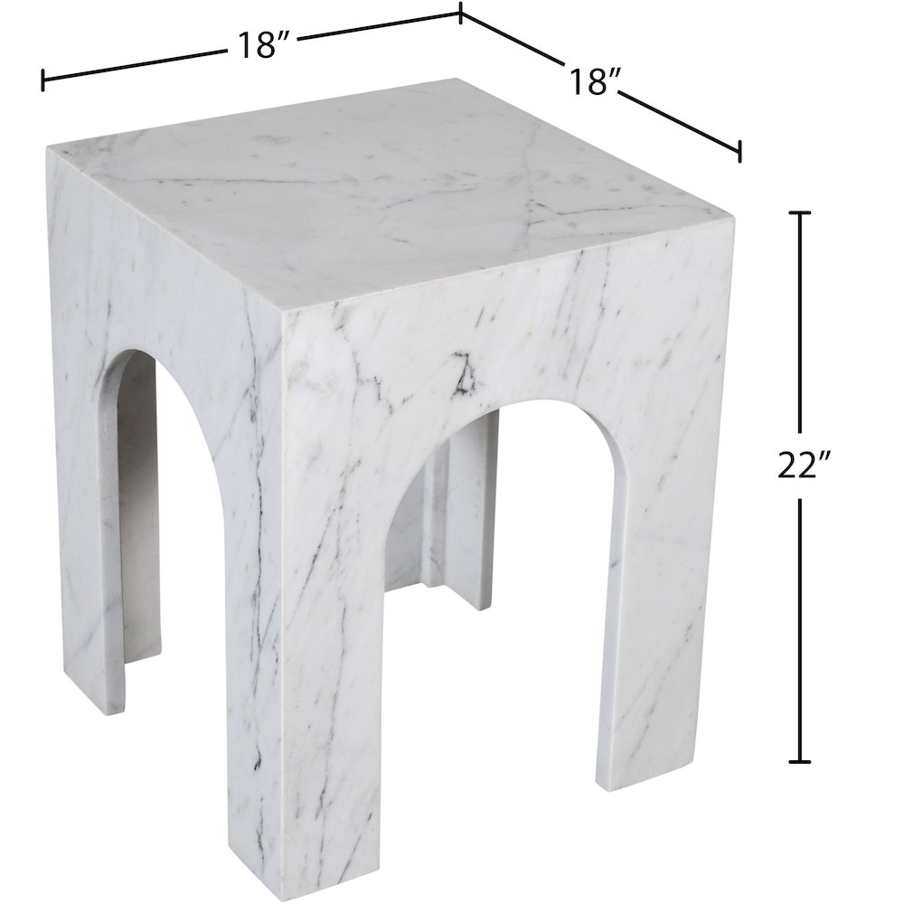 Palermo White Marble End Table. Picture 8