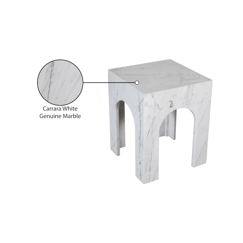 Palermo White Marble End Table. Picture 9