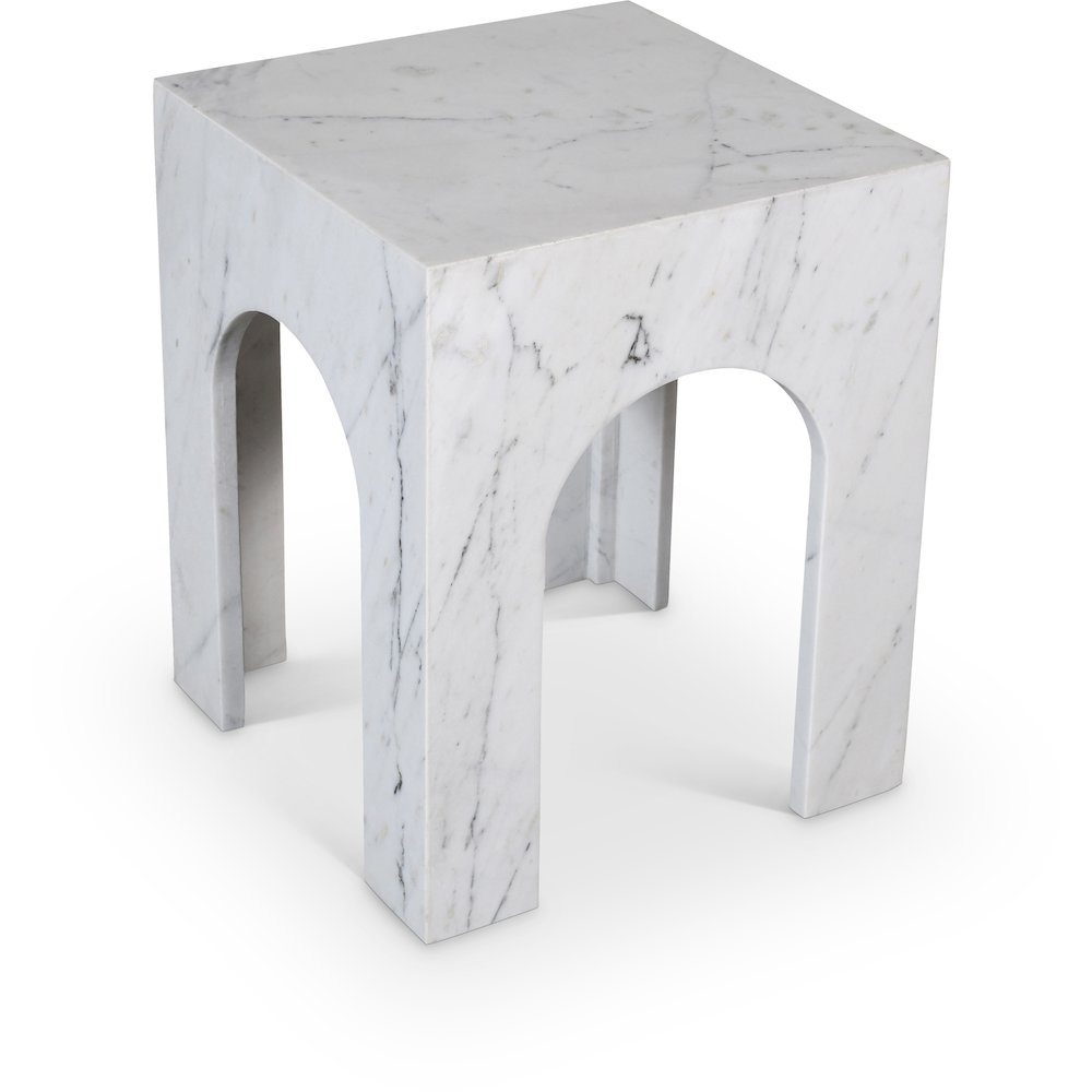 Palermo White Marble End Table. Picture 1