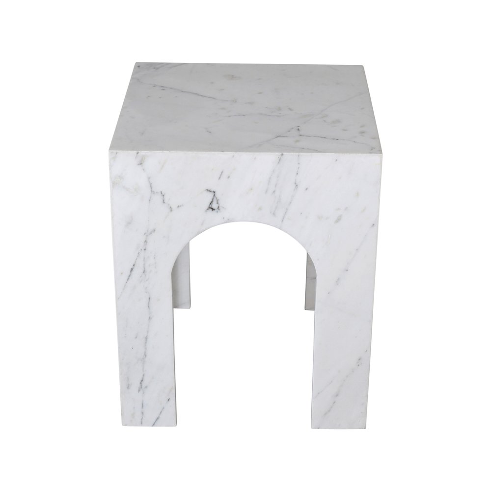 Palermo White Marble End Table. Picture 3