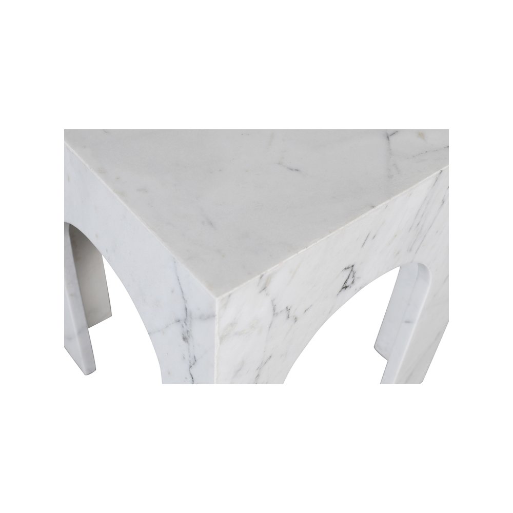 Palermo White Marble End Table. Picture 4