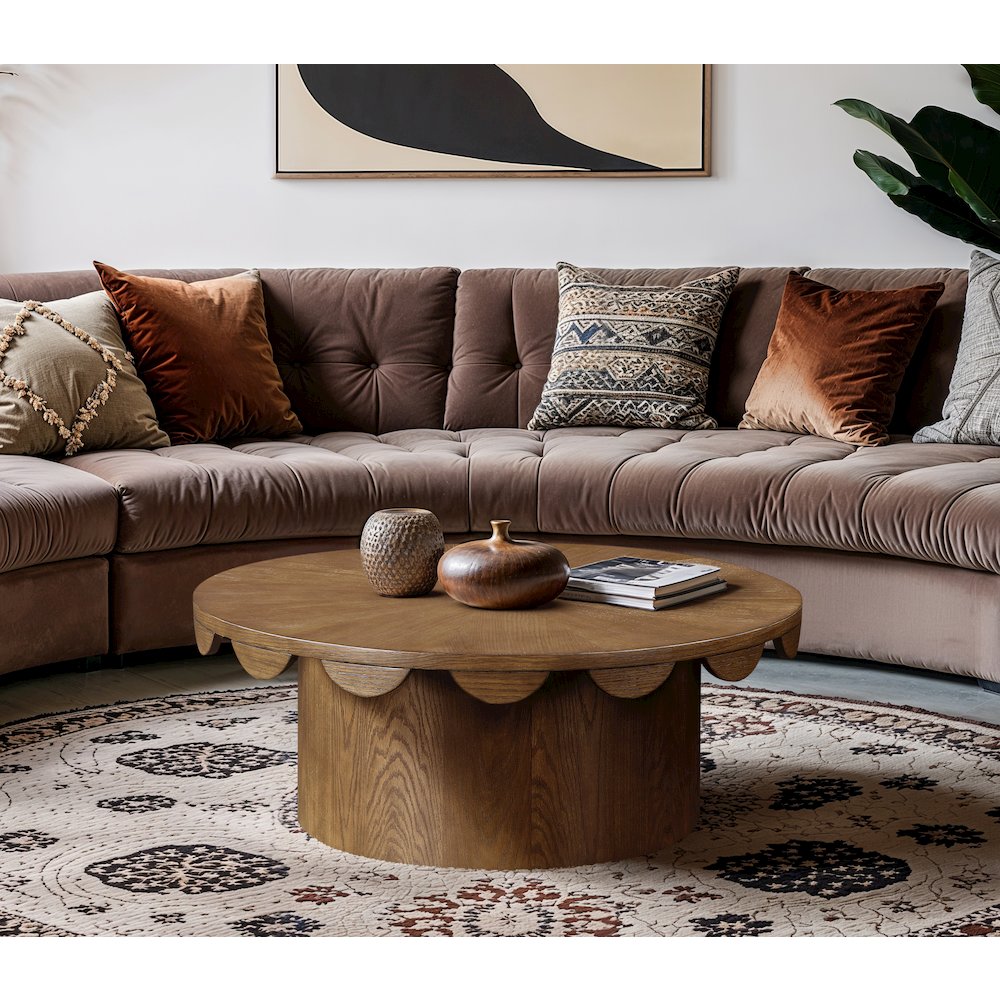 Dahlia Brown Oak Veneer Coffee Table. Picture 2