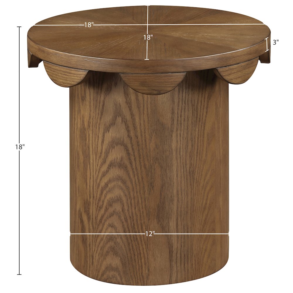 Dahlia Brown Oak Veneer End Table. Picture 6