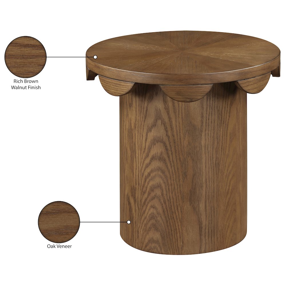 Dahlia Brown Oak Veneer End Table. Picture 7