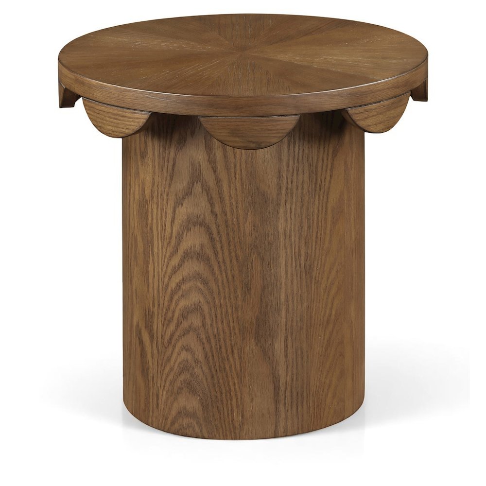 Dahlia Brown Oak Veneer End Table. Picture 1