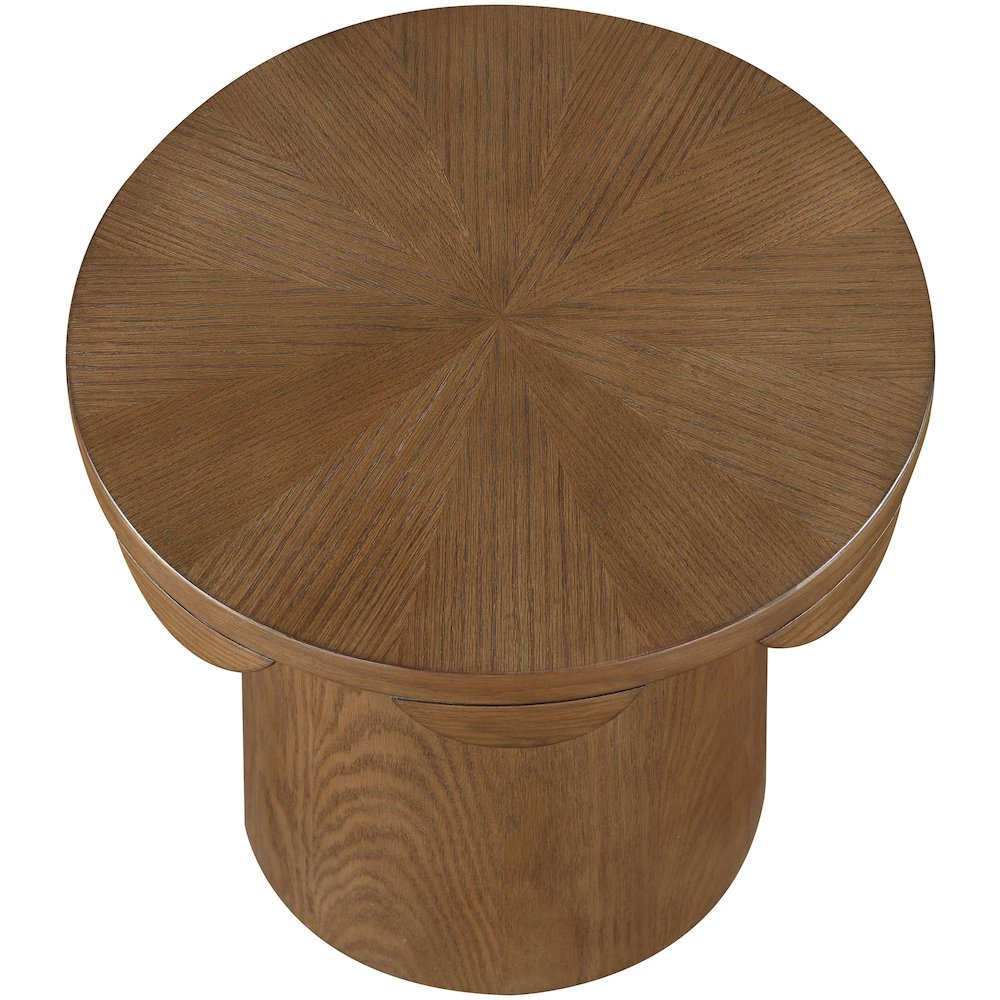 Dahlia Brown Oak Veneer End Table. Picture 3