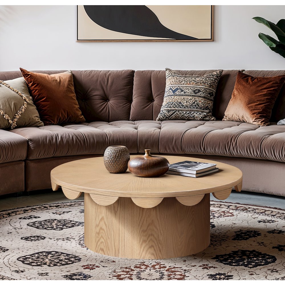 Dahlia Natural Oak Veneer Coffee Table. Picture 2