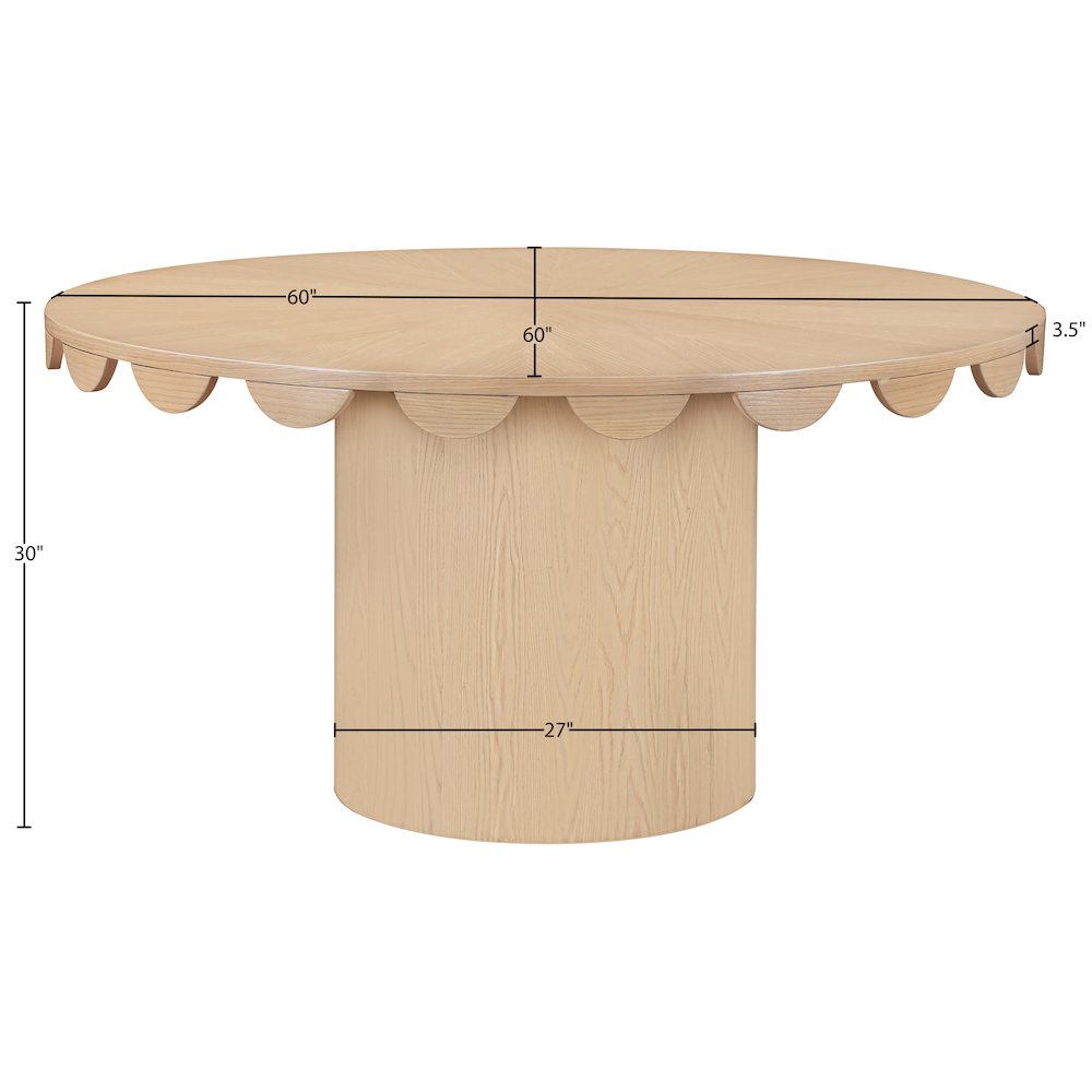 Dahlia 60" Natural Oak Veneer Dining Table. Picture 6