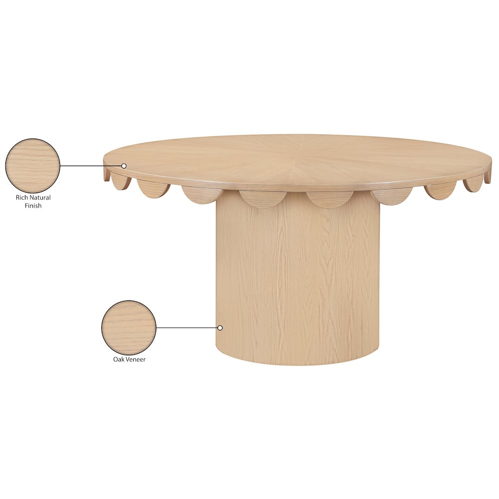 Dahlia 60" Natural Oak Veneer Dining Table. Picture 7