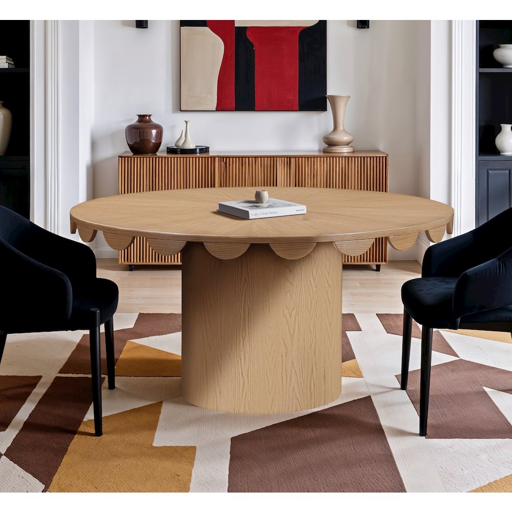 Dahlia 60" Natural Oak Veneer Dining Table. Picture 2