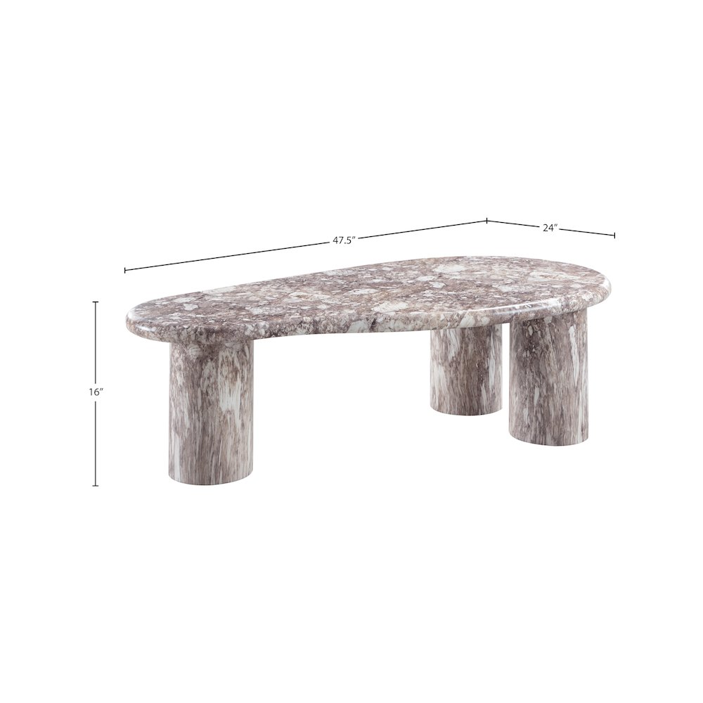 Sassari Brown Marble Finish Concrete Coffee Table. Picture 6