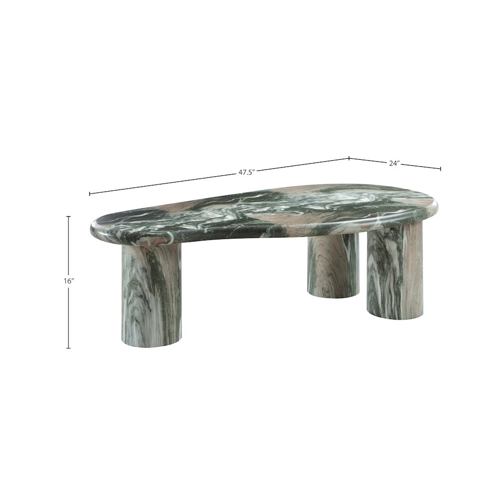 Sassari Green Marble Finish Concrete Coffee Table. Picture 6