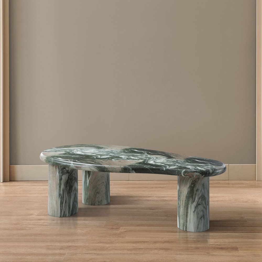 Sassari Green Marble Finish Concrete Coffee Table. Picture 2