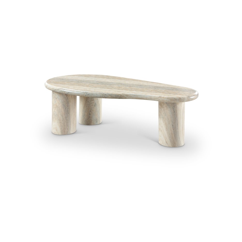 Sassari Travertine Travertine Finish Concrete Coffee Table. Picture 1