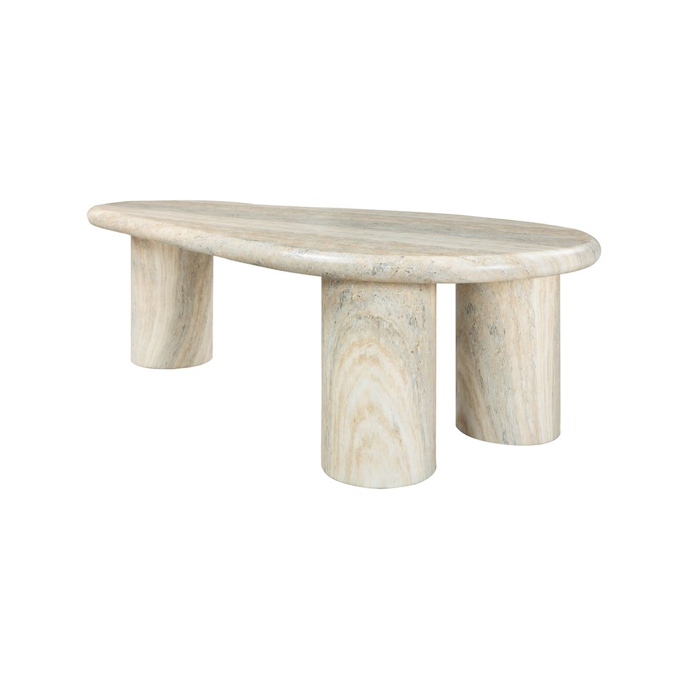 Sassari Travertine Travertine Finish Concrete Coffee Table. Picture 4