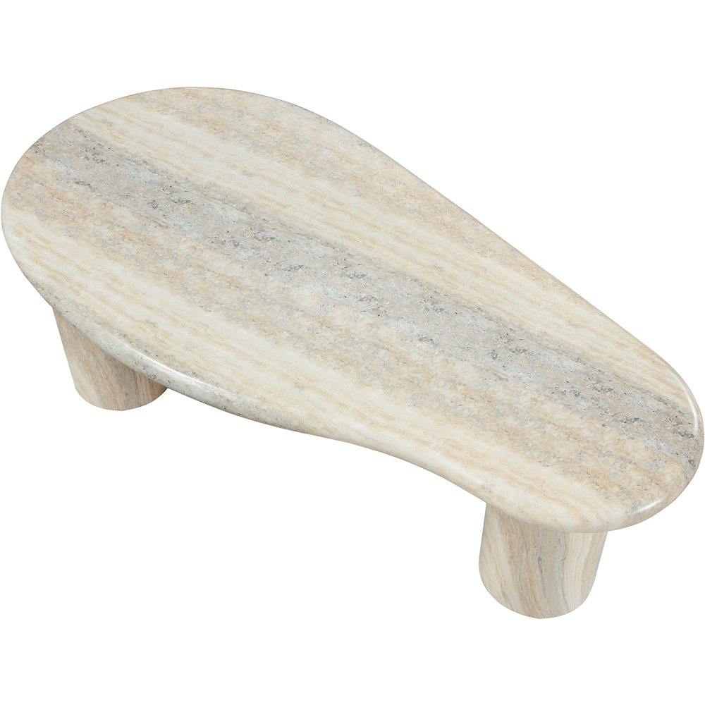 Sassari Travertine Travertine Finish Concrete Coffee Table. Picture 5