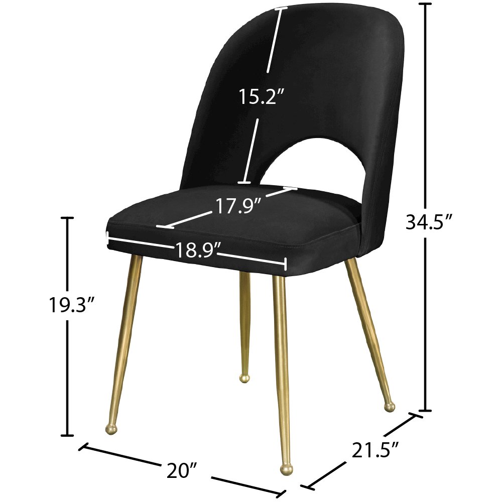 Logan Black Velvet Dining Chair, Set of 2. Picture 9