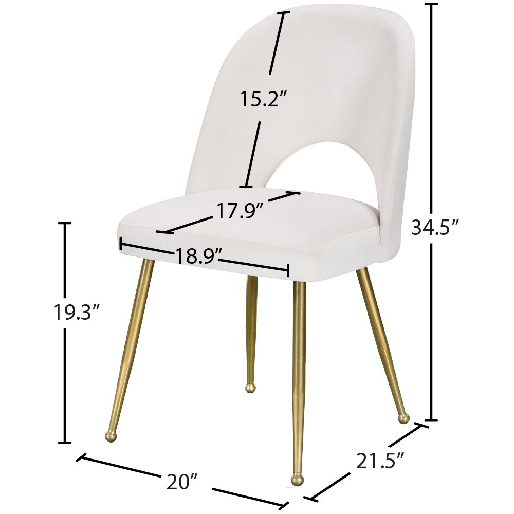Logan Cream Velvet Dining Chair, Set of 2. Picture 9