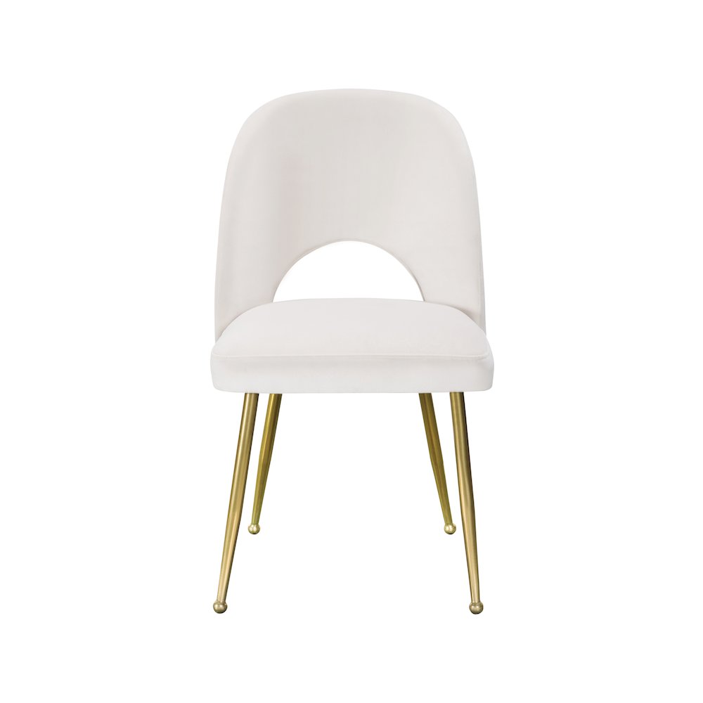 Logan Cream Velvet Dining Chair, Set of 2. Picture 3