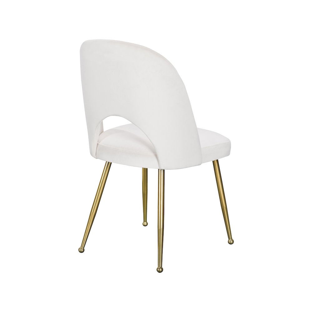 Logan Cream Velvet Dining Chair, Set of 2. Picture 4