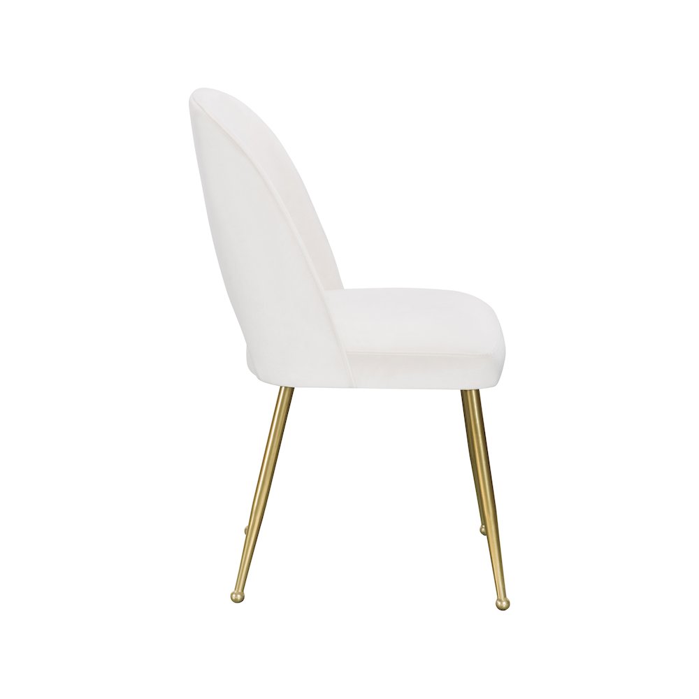 Logan Cream Velvet Dining Chair, Set of 2. Picture 5