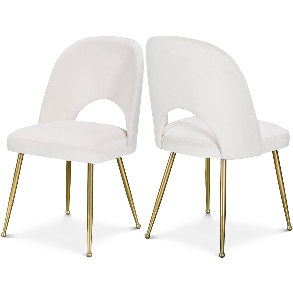 Logan Cream Velvet Dining Chair, Set of 2. Picture 1