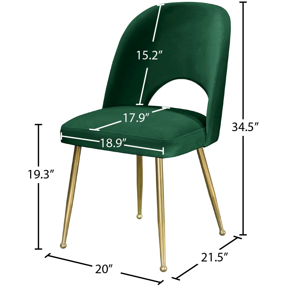 Logan Green Velvet Dining Chair, Set of 2. Picture 9