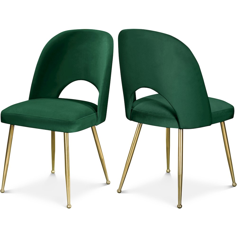 Logan Green Velvet Dining Chair, Set of 2. Picture 1