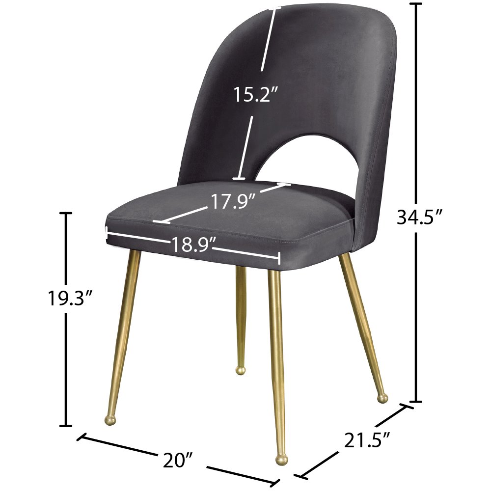 Logan Grey Velvet Dining Chair, Set of 2. Picture 9