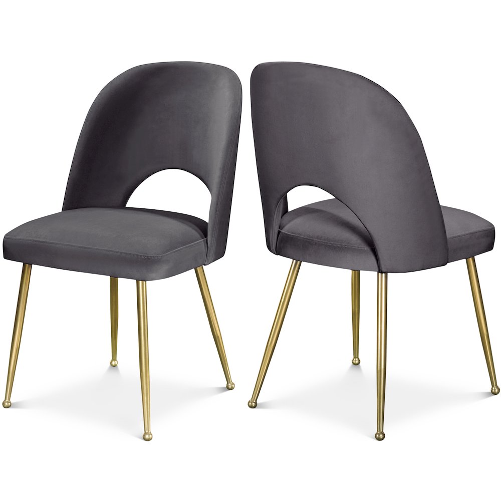 Logan Grey Velvet Dining Chair, Set of 2. Picture 1